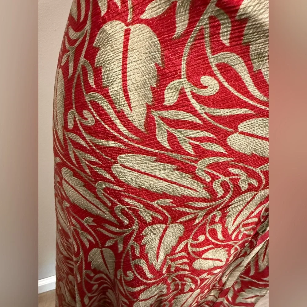 Darn Good Yarn Sari Wrap Red Skirt FLAWED - Picture 3 of 11